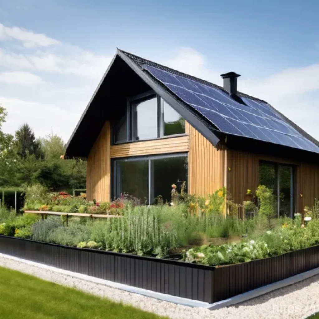 퍼머컬처를 통한 에너지 자립 방법 - A serene and modern Polish family home, designed with passive solar principles. The south-facing roo...