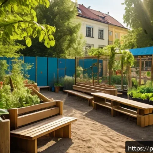 퍼머컬처 사회 시스템의 성공적인 사례 연구 - A vibrant community permaculture garden in Warsaw, Poland, showing diverse people of various ages an...